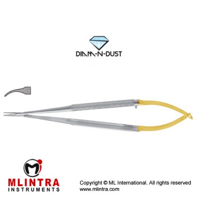 Diam-n-Dust™ Castroviejo Micro Needle Holder Curved - Very Delicate Stainless Steel, 14 cm - 5 1/2"